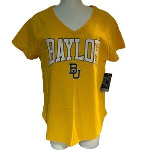 NEW Baylor Bears BU Colosseum October Third Yellow V-Neck Shirt Women's M